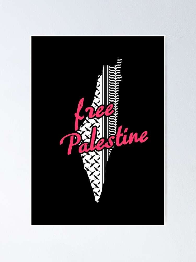 Palestinian keffiyeh | Palestine map Pattern Poster