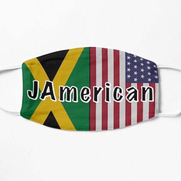 Jamerican Flag, Jamaican Roots and American Flag - Jamerican Flat Mask