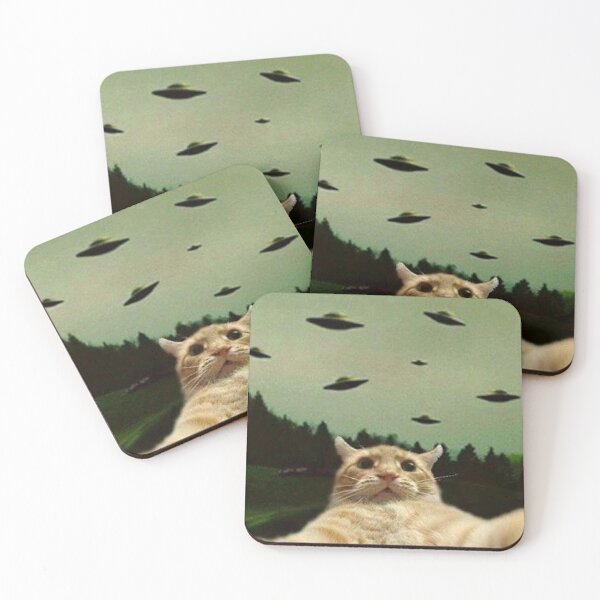 Item preview, cat selfie with ufo designed and sold by ParamedicDesign.