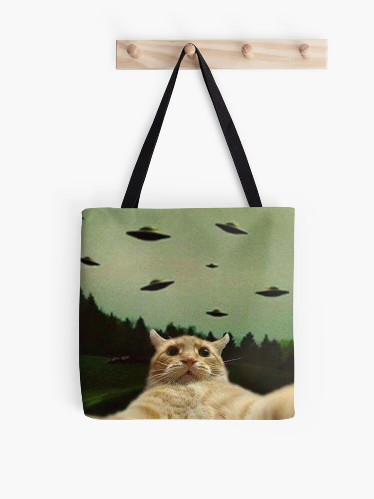 cat selfie with ufo Tote Bag