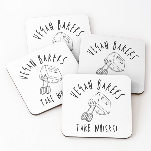 Item preview, VEGAN BAKERS TAKE WHISKS Funny Vegan Baking Pun designed and sold by a-little-ink.