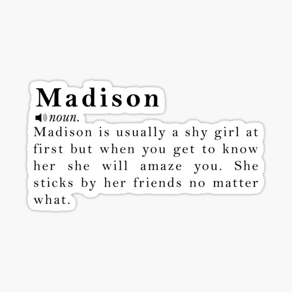 madison-name-definition-meaning-sticker-for-sale-by-peachyline