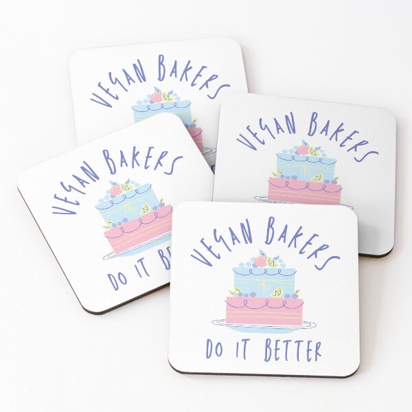 Item preview, VEGAN BAKERS DO IT BETTER Funny Vegan Baking Quote Cute Pastel designed and sold by a-little-ink.