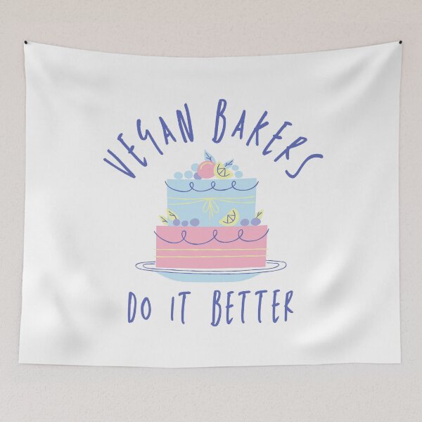 Item preview, VEGAN BAKERS DO IT BETTER Funny Vegan Baking Quote Cute Pastel designed and sold by a-little-ink.