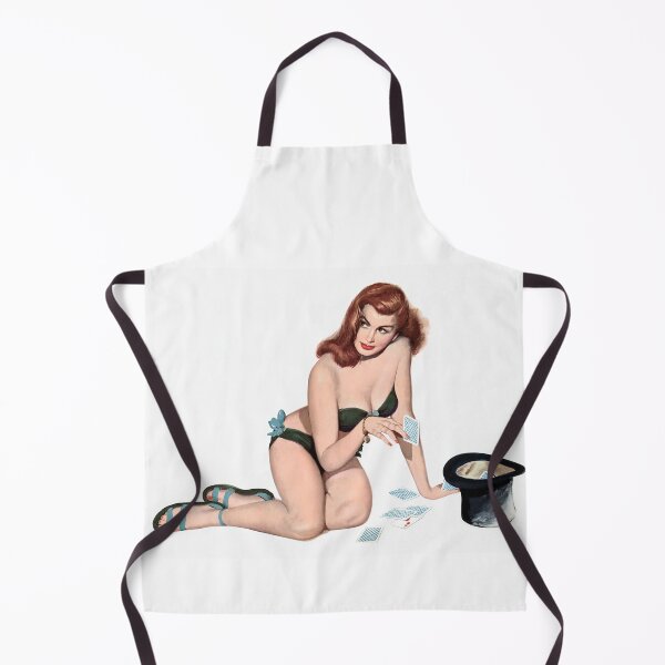 Item preview, Pinup Girl Redhead In Black Bathing Suit designed and sold by vintagerepros.