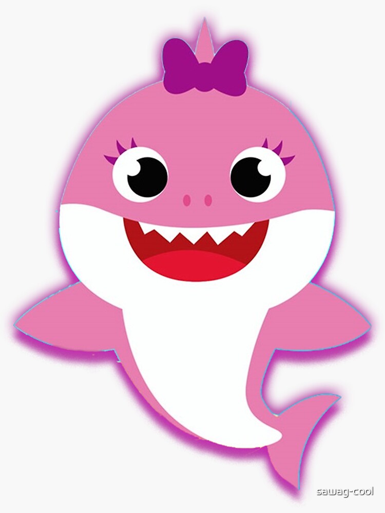 " The Shark Family (Shark/Pink girl)" Sticker for Sale by sawag-cool