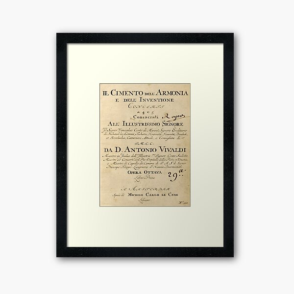 Vivaldi | The four Seasons | Original handwritten cover Framed Art Print