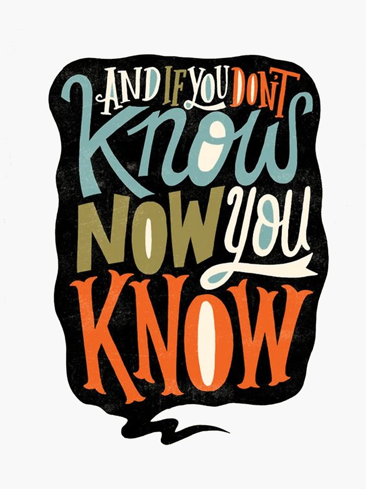 now you know Sticker for Sale by vasa221