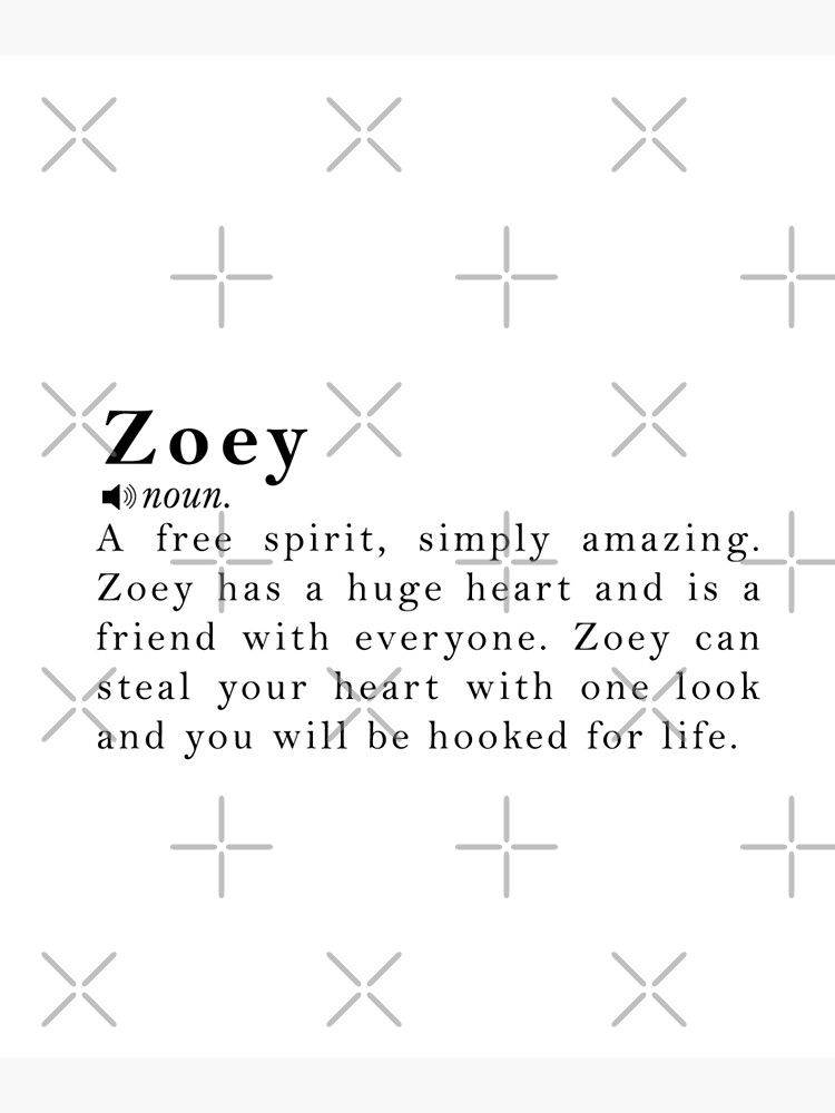 zoey-name-definition-meaning-poster-for-sale-by-peachyline-redbubble