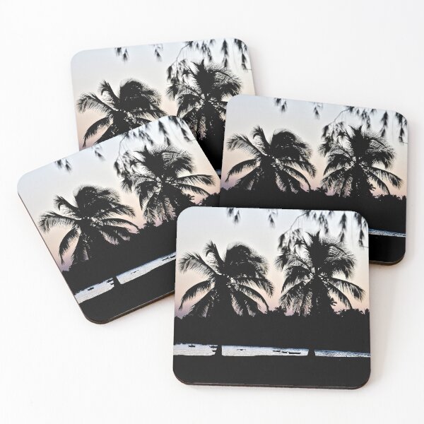 Item preview, Tropical Beach Silhouette Palm Trees Sunset Landscape designed and sold by worldways.