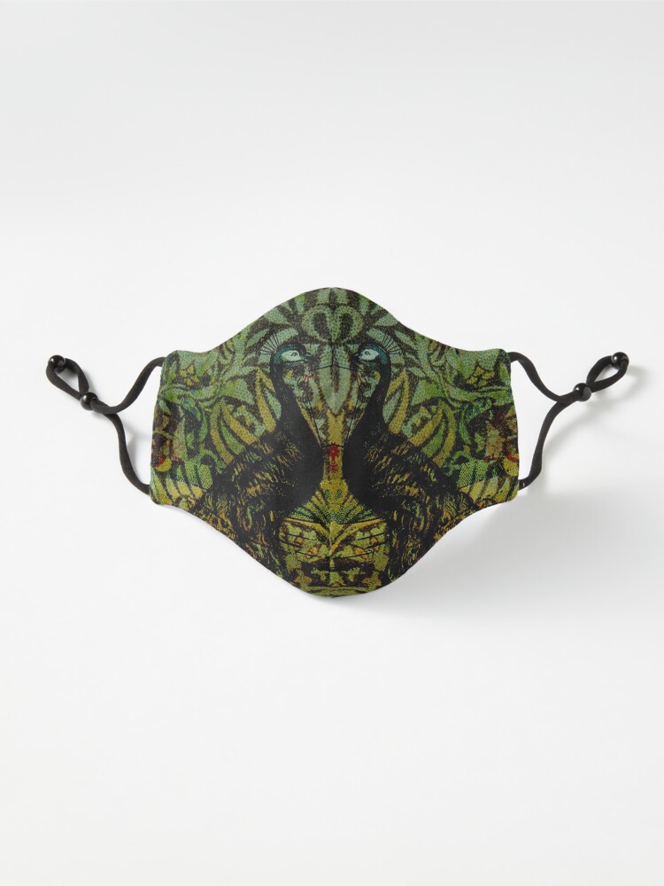 Alternate view of Indian Blue Peafowl Pattern Mask