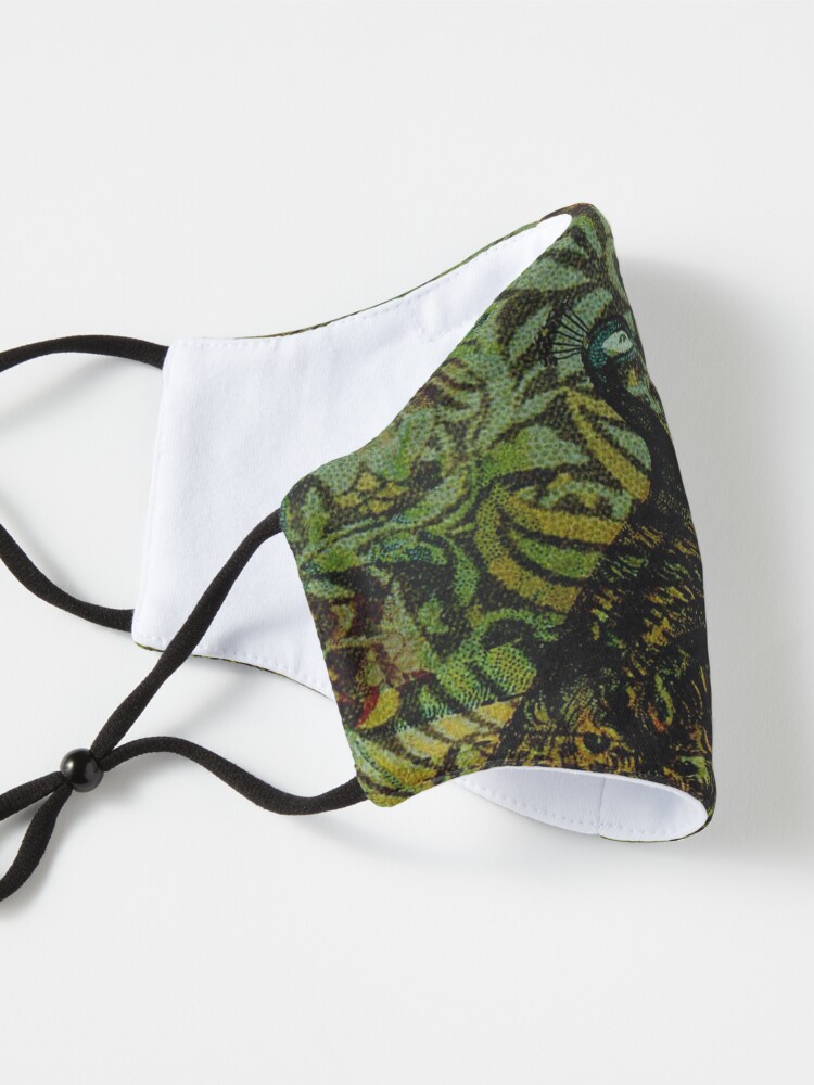Alternate view of Indian Blue Peafowl Pattern Mask