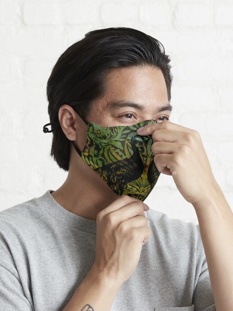 Alternate view of Indian Blue Peafowl Pattern Mask