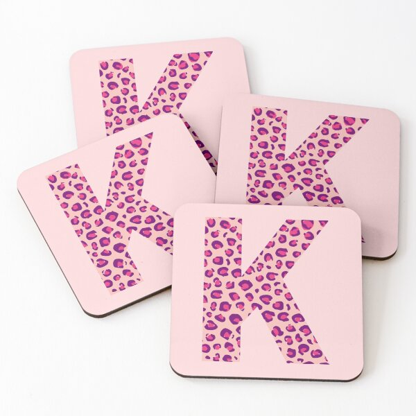 Item preview, Letter K Pink Cheetah Monogram Initial Sticker designed and sold by Pink Mint.