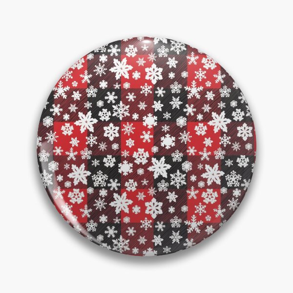 Aperçu de l'œuvre Flocons de neige sur un plaid Buffalo rouge créée et vendue par ScribbledToad.