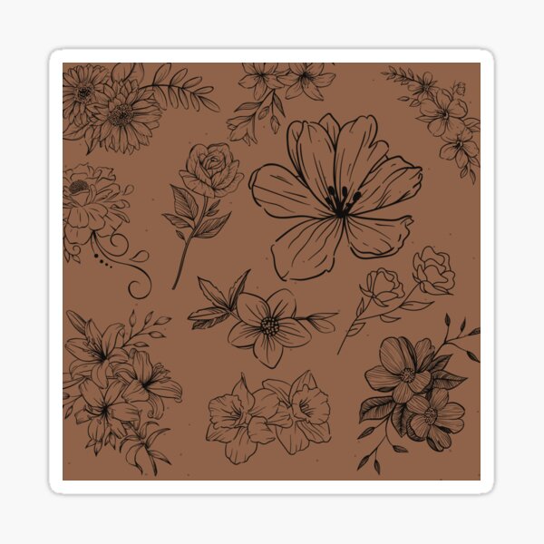 Black Floral Sticker