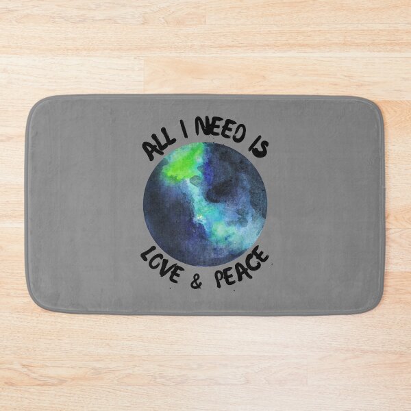 Item preview, All I Need is Love and Peace Watercolor Earth Planet Earth Peace and Love  designed and sold by BoomDesignsUS.