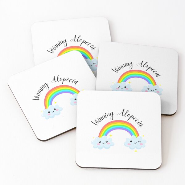 Item preview, Alopecia and Hair Loss Motivation Cute Kawaii Rainbow Smileys designed and sold by Winning Alopecia.