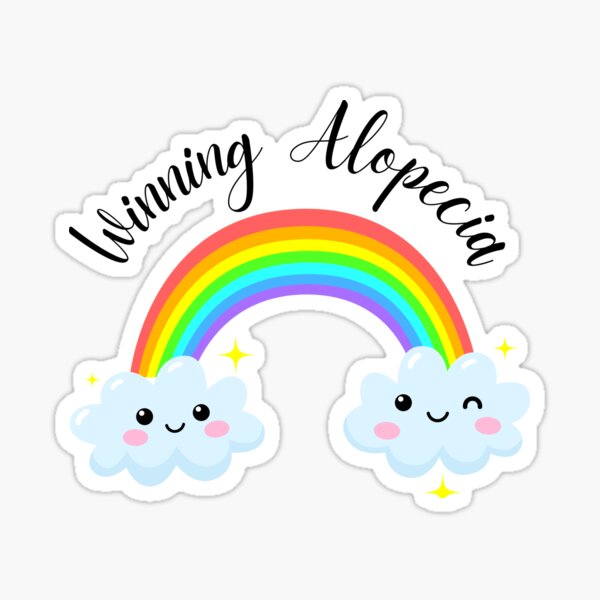 Alopecia and Hair Loss Motivation Cute Kawaii Rainbow Smileys Sticker