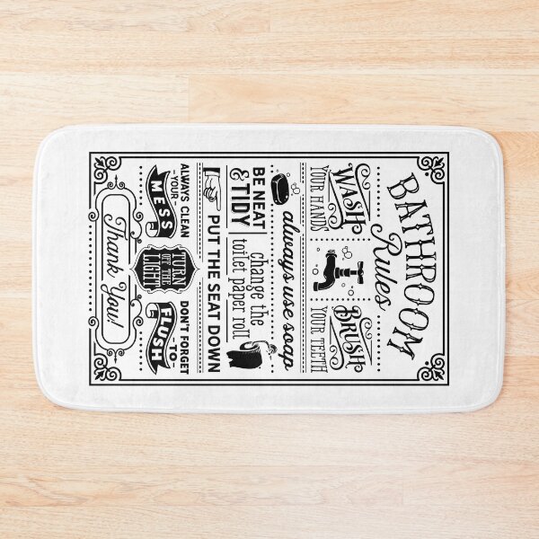 Item preview, Bathroom Rules designed and sold by FiveDucklings.