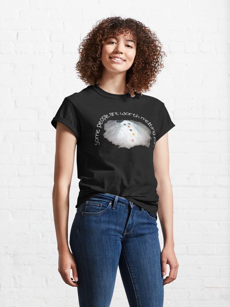 Alternate view of Snowman Some People Are Worth Melting For Classic T-Shirt