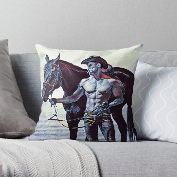 my big horse Throw Pillow