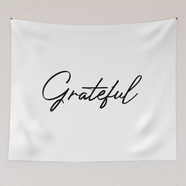 Item preview, Grateful - Beautiful Calligraphy Style (White Edition) designed and sold by WolfSpiritCo.