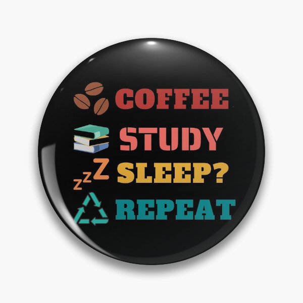 Item preview, Coffee Study Sleep Repeat Vintage Sunset Colors designed and sold by StarlightTales.