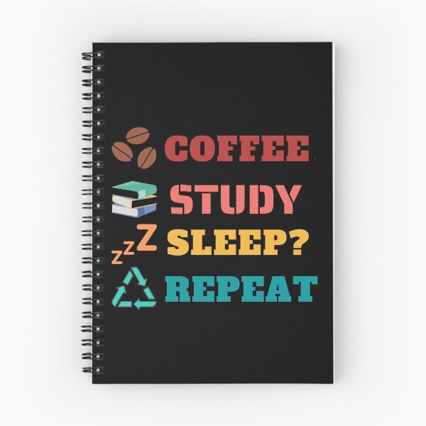 Item preview, Coffee Study Sleep Repeat Vintage Sunset Colors designed and sold by StarlightTales.