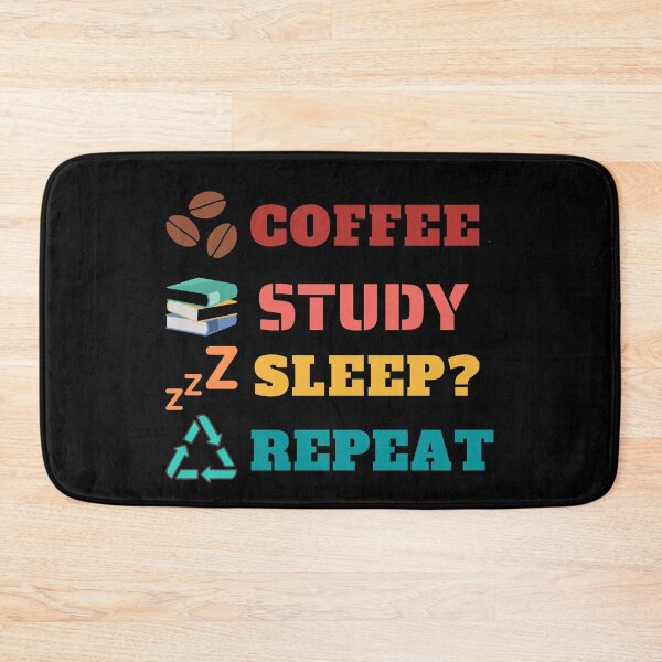 Item preview, Coffee Study Sleep Repeat Vintage Sunset Colors designed and sold by StarlightTales.