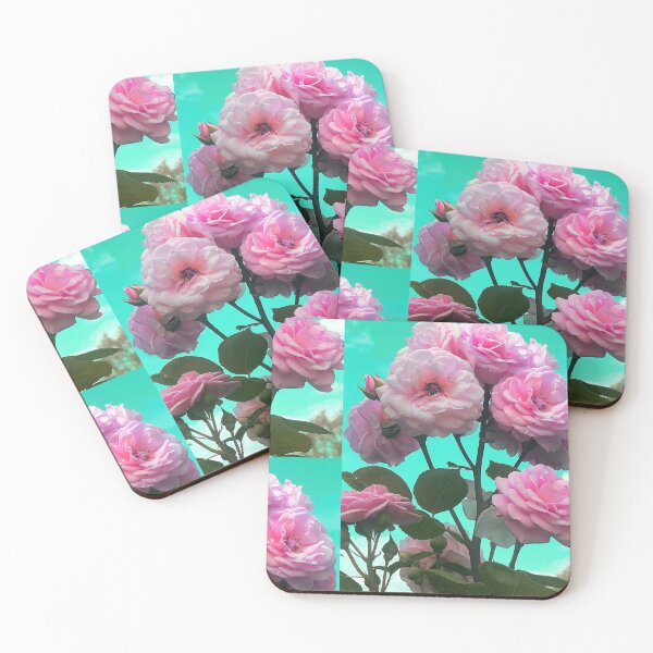 Item preview, Pink Roses - Turquoise Sky - Photography - Sweden - Nature - Rose - Romantic  designed and sold by rockicide.