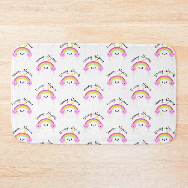 Item preview, Alopecia and Hair Loss Motivation Cute Kawaii Rainbow Pink Hearts Clouds designed and sold by Winning Alopecia.