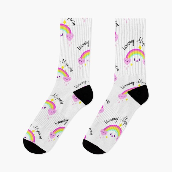 Artikelvorschau, Alopezie und Haarausfall Motivation Süße Kawaii Regenbogen Rosa Herzen Wolken entworfen und verkauft von Winning Alopecia.