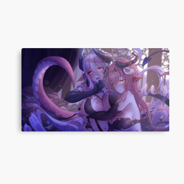 Miia X Mero succubus | Monster musume Metal Print