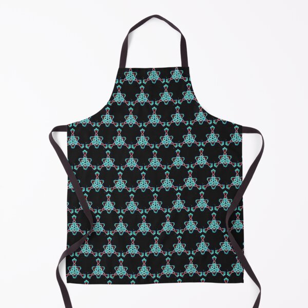 Item preview, ISPAHAN 11 pattern oriental stars triangles psychedelic electric blue fluo red black designed and sold by dragonemma.