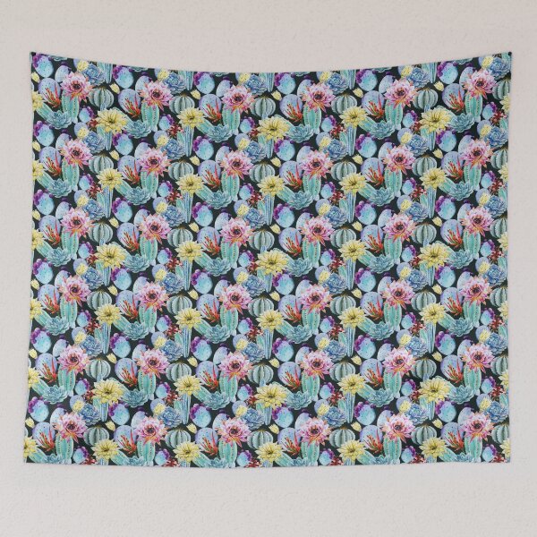 Item preview, Cactus & Flowers on black designed and sold by RaianasHome.