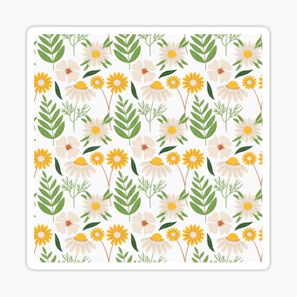 Spring daisy flowers pattern Sticker