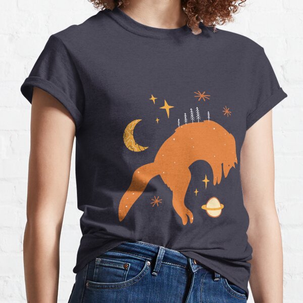 Space Foxes Minimalist Style Classic T-Shirt