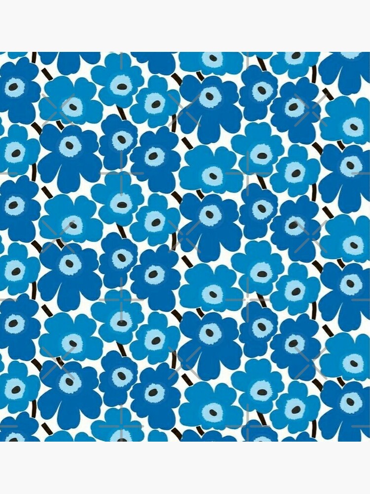Unikko Blue White Design Postcard By Maestro23 Redbubble