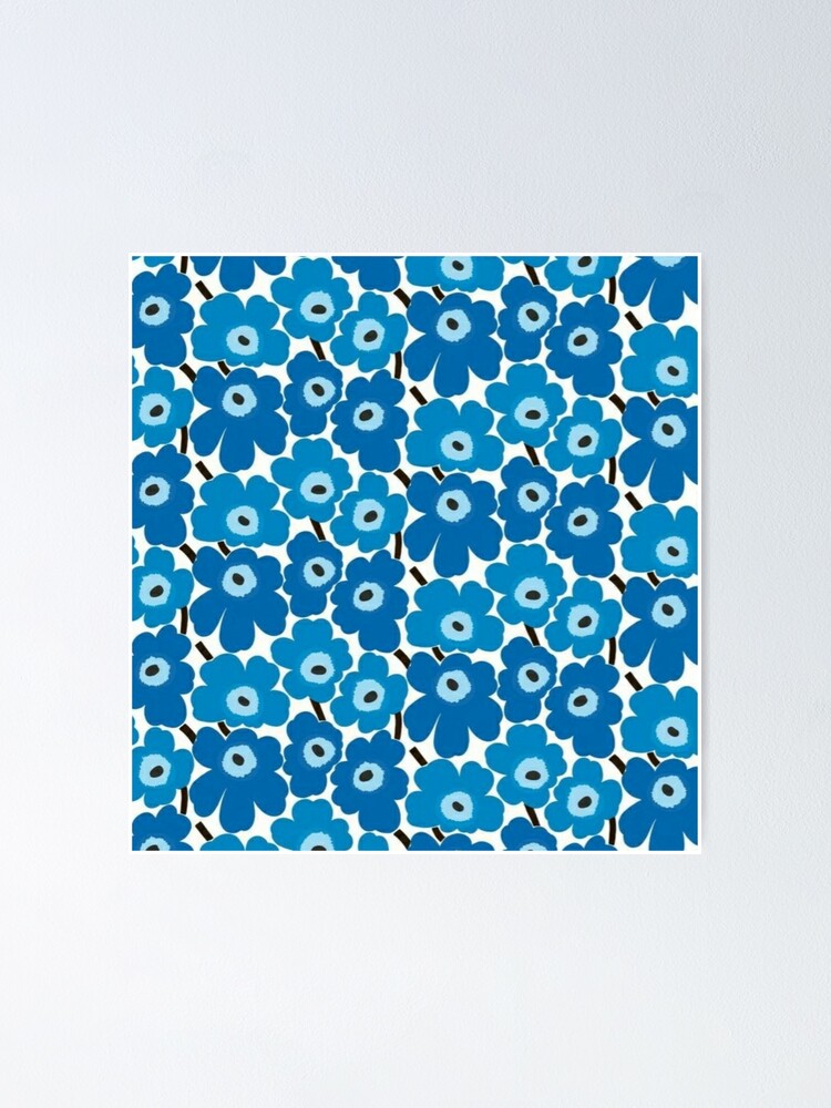 Unikko Blue White Design Poster By Maestro23 Redbubble