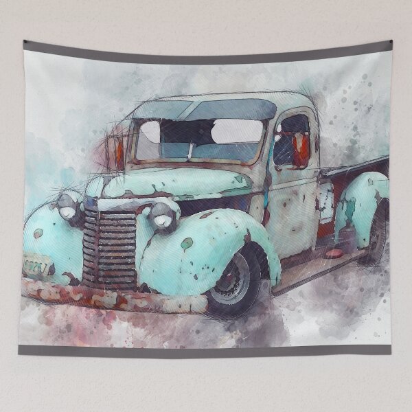 Item preview, Vintage American Pickup Truck. Step Side Tray. Watercolor designed and sold by shirtdan.