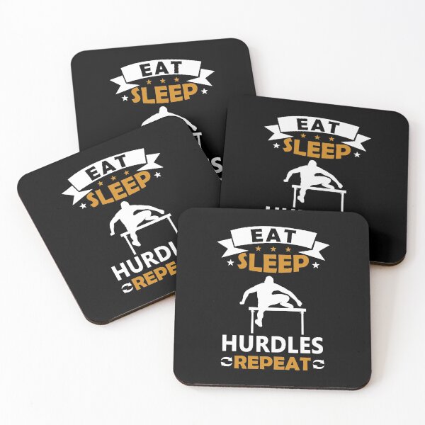Aperçu de l'œuvre Eat Sleep Hurdles Repeat - Idée cadeau drôle créée et vendue par TeeDesignsStore.