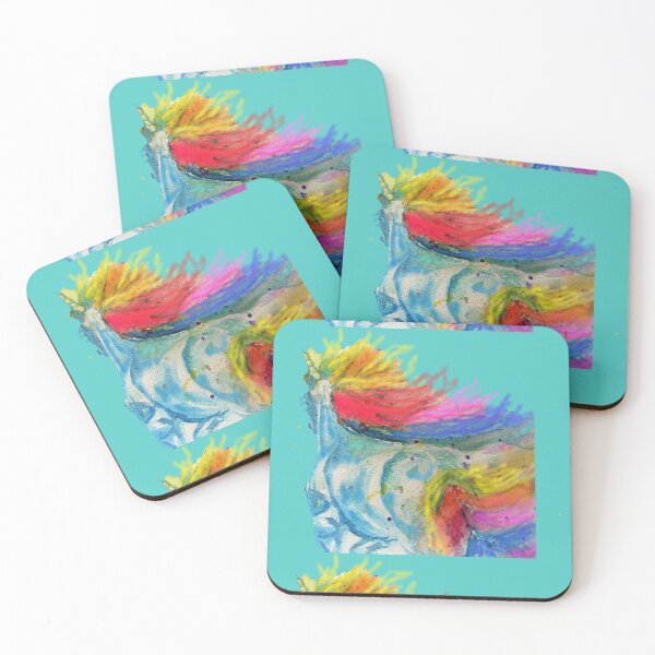Item preview, Unicorn Watercolor Painting Blue - On Aqua designed and sold by Sarah  Rajkotwala.