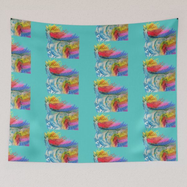 Item preview, Unicorn Watercolor Painting Blue - On Aqua designed and sold by Sarah  Rajkotwala.