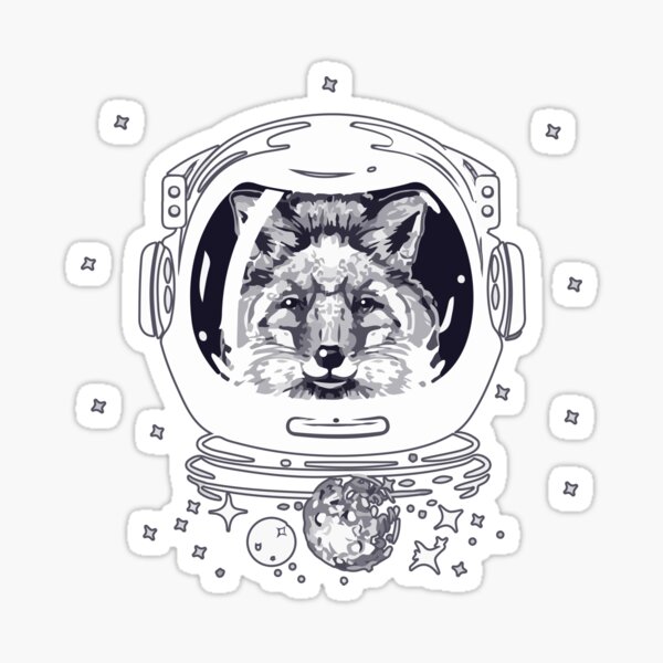 Space Foxes In Spacesuit Sticker