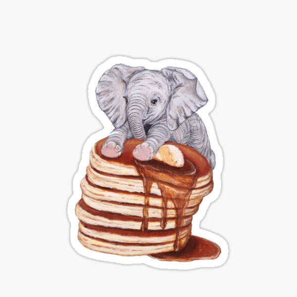 Item preview, baby elephant  with pancakes     ★My original work can be seen at https://www.gabbagallery.com/nagisa-kamae-art designed and sold by nagimart.