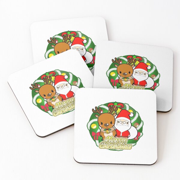 Item preview, Merry Christmas with Santa Claus and Reindeer designed and sold by springbloomb.