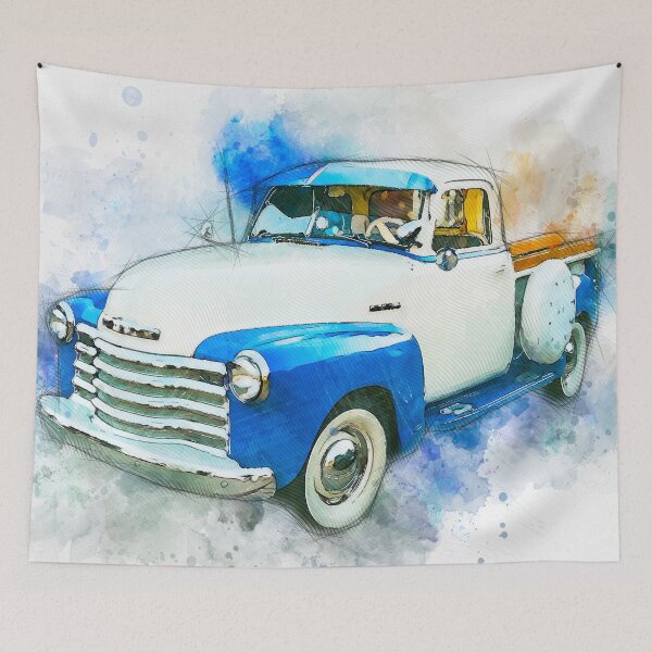 Item preview, Vintage American Pickup Truck. Watercolor. Illustration. designed and sold by shirtdan.