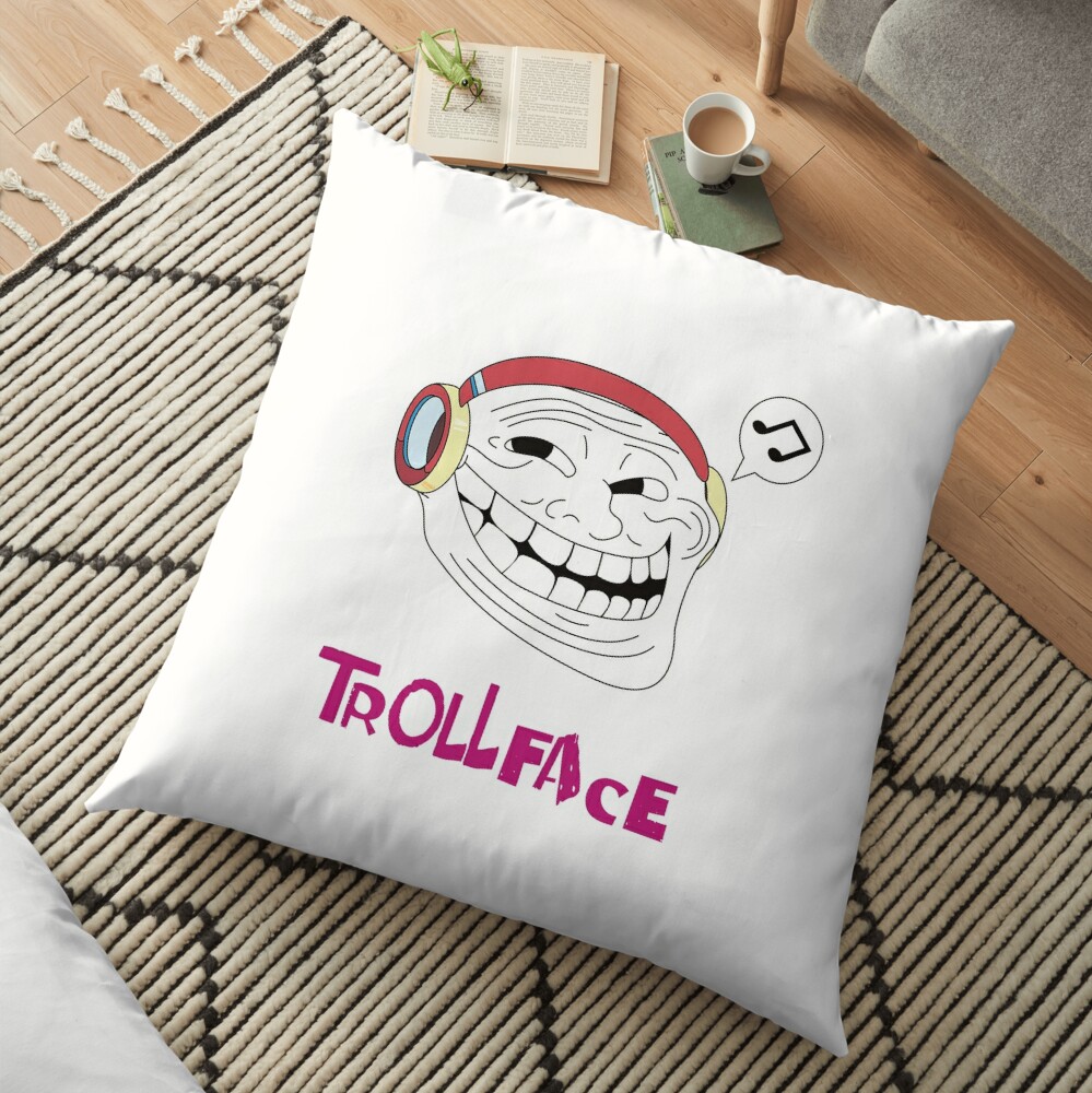 Trollface Trolling Good Music Floor Pillow For Sale By Baozou Redbubble 