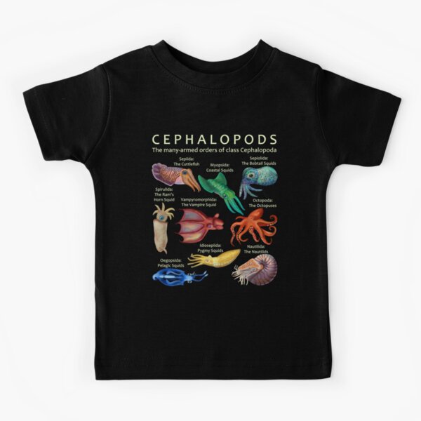 The Cephalopod: Octopus, Squid, Nautilus, and Cuttlefish Kids T-Shirt